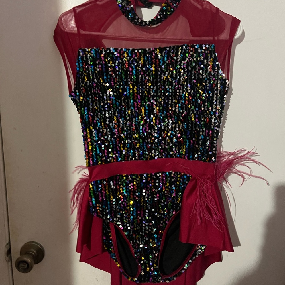 Weissman Pink Dance Costume with Elegant Sequins